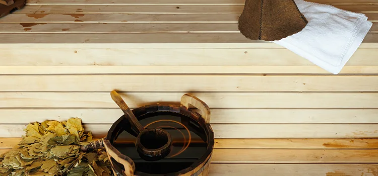 Fir Wood Sauna Ceiling Installation in Peterborough, Ontario