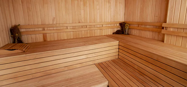 Spruce Wood Sauna Interior Construction in Peterborough, Ontario